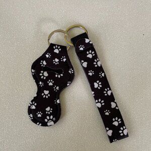 NWOT 2 Piece Neoprene Wristlet & Lip Balm Keychain Set